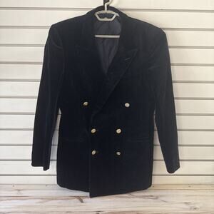 Vintage Men’s Velvet Jacket Double Breasted Tuxedo Smoking Dinner Blazer